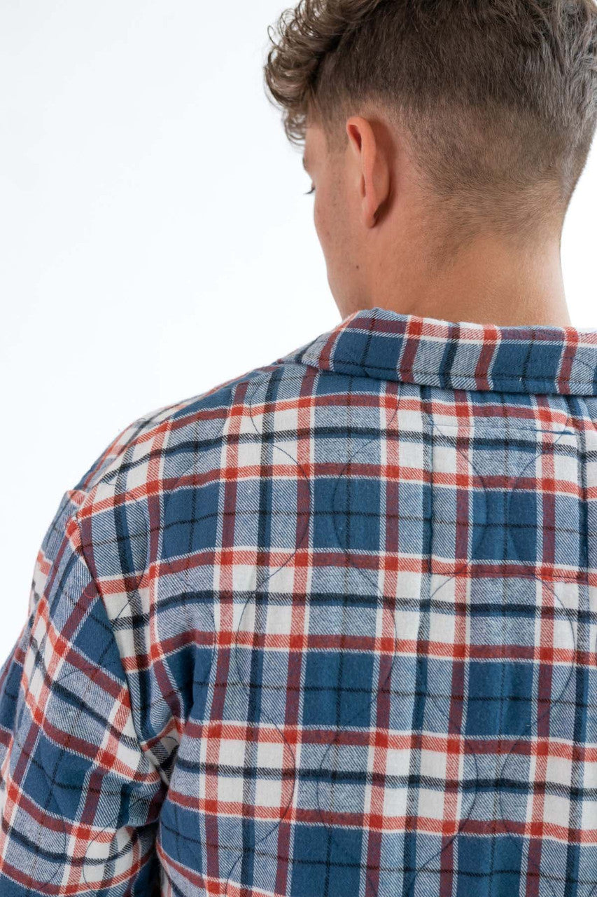 Blue Denim Quilted Plaid Shacket