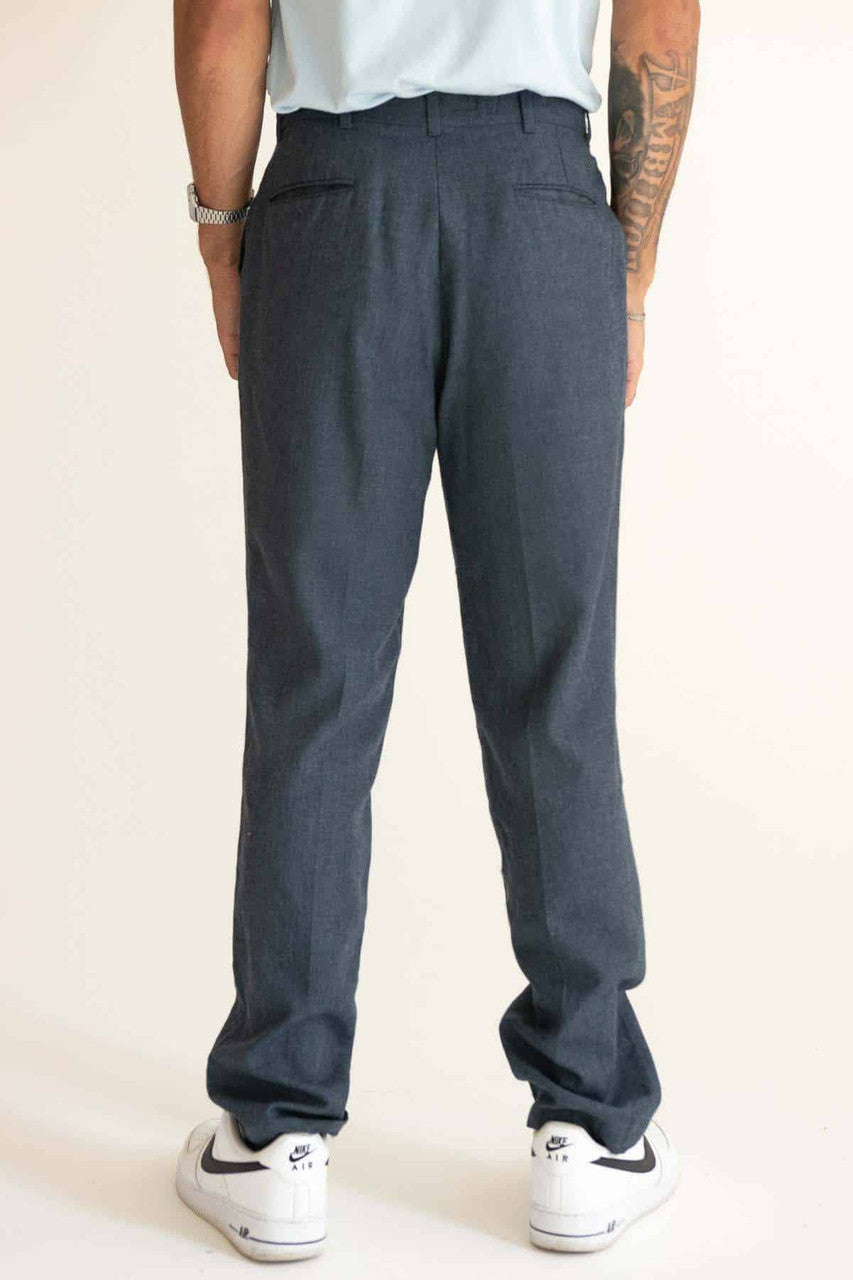Blue Grey Pleated Vintage Pants