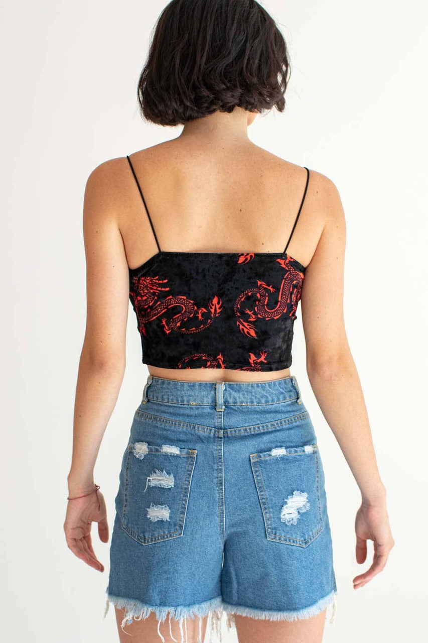 Blue High Rise Cut Off Denim Shorts