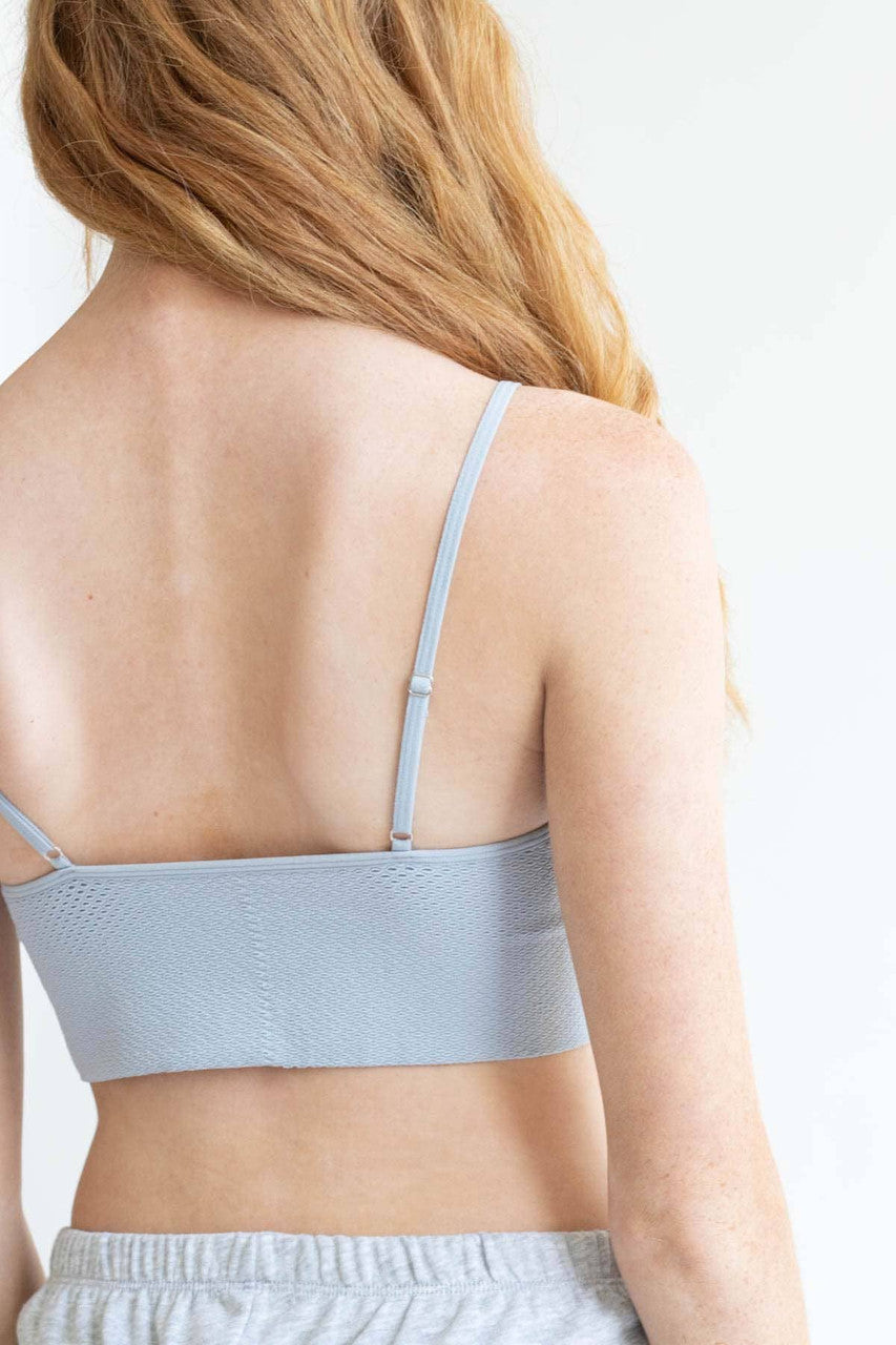 Blue Jacquard Seamless Bralette