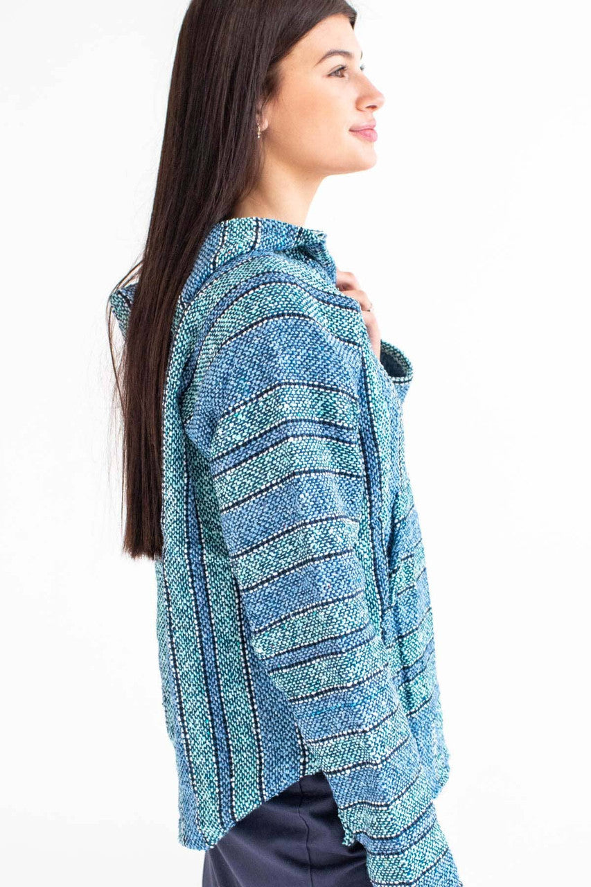 Lightweight Pastel Blue Baja Hoodie