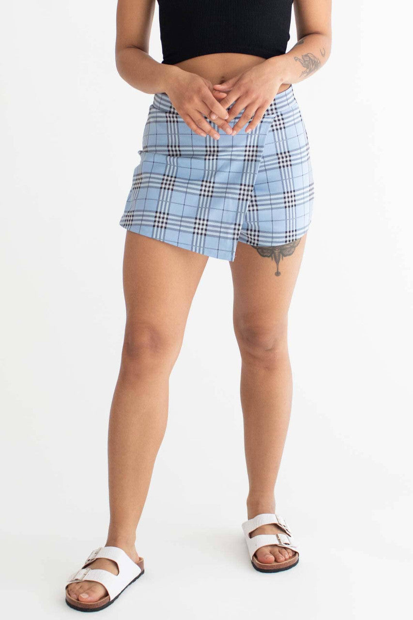 Blue Plaid Skort