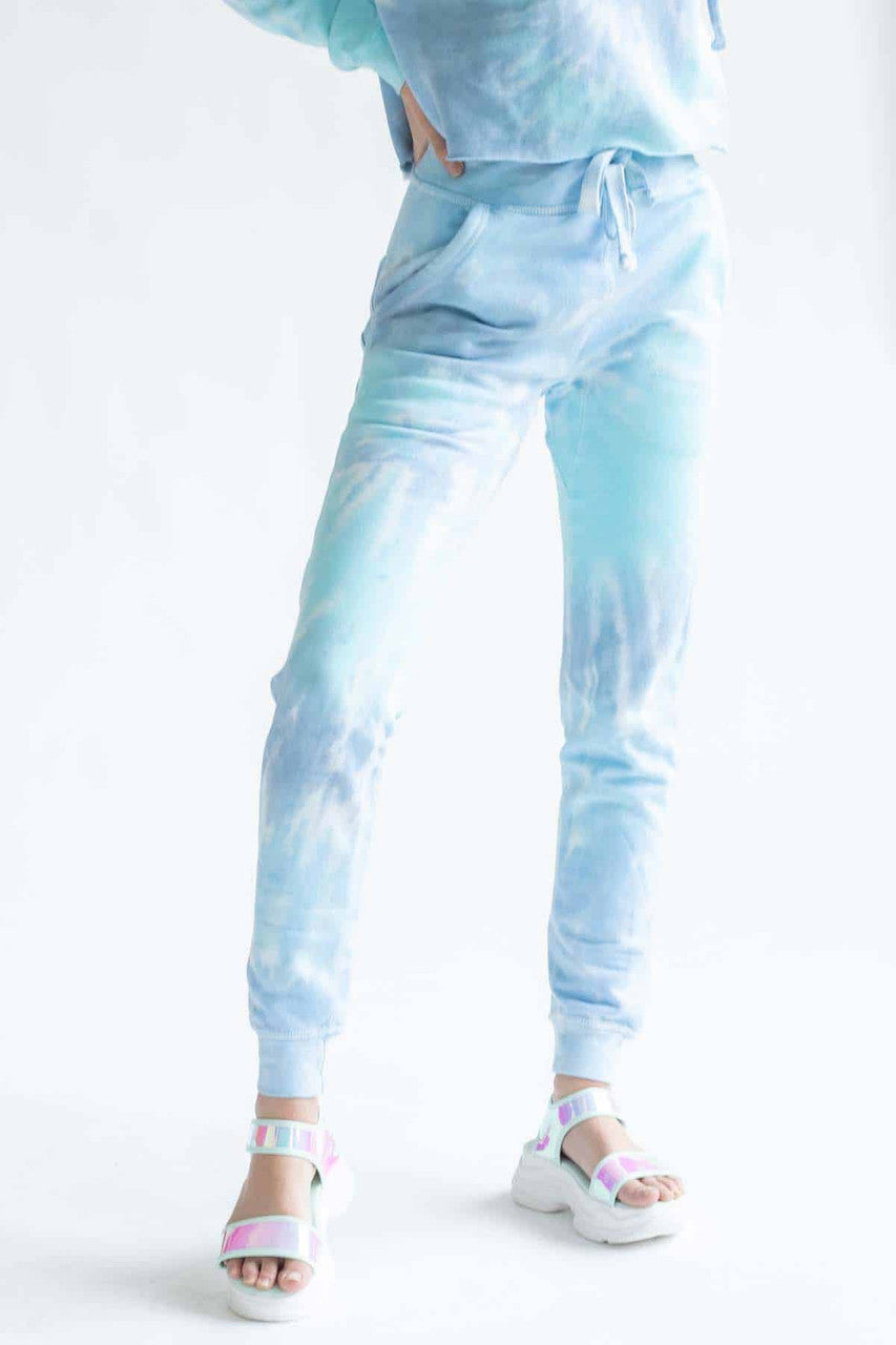 Blue Rainbow Tie Dye Joggers