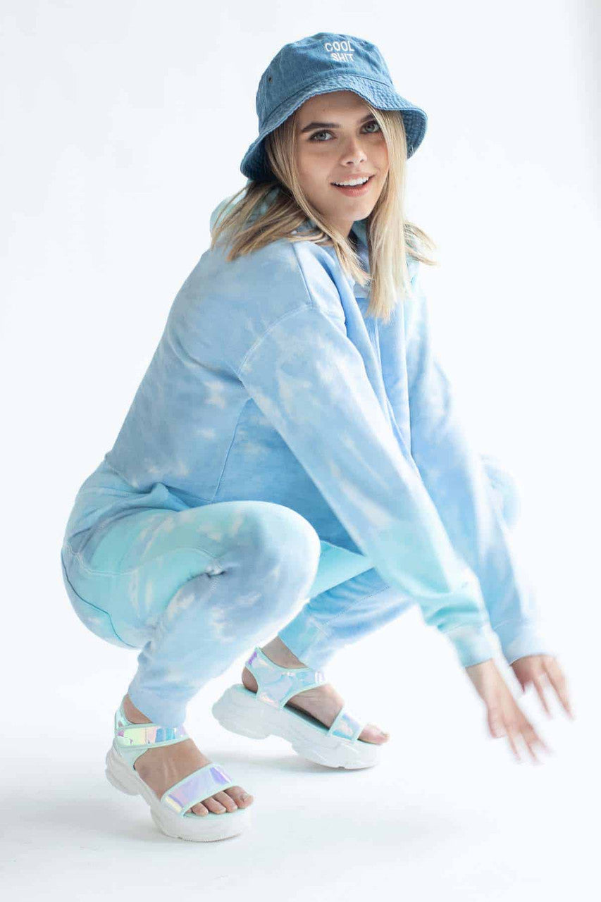 Blue Rainbow Tie Dye Joggers