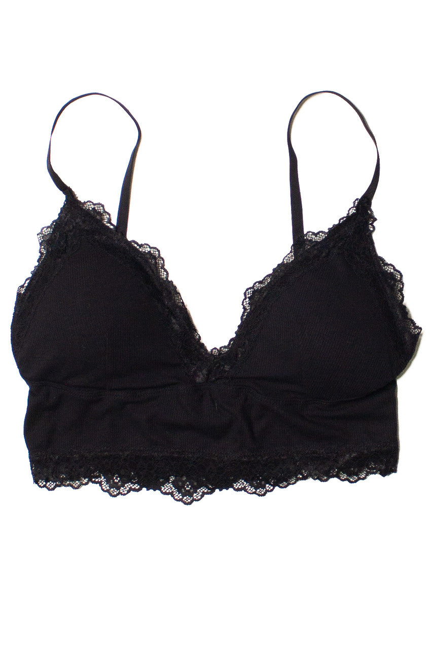 Black Lace Trim Bralette