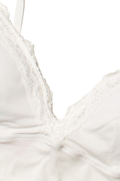 White Lace Trim Bralette