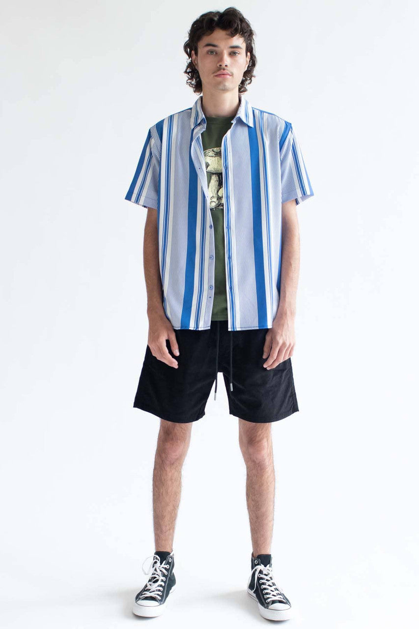 Bright Blue Striped Button Up Shirt