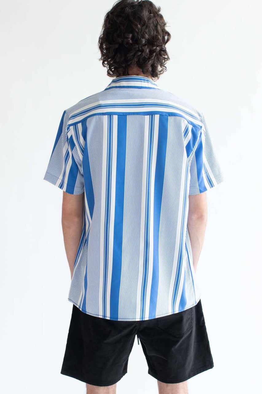 Bright Blue Striped Button Up Shirt