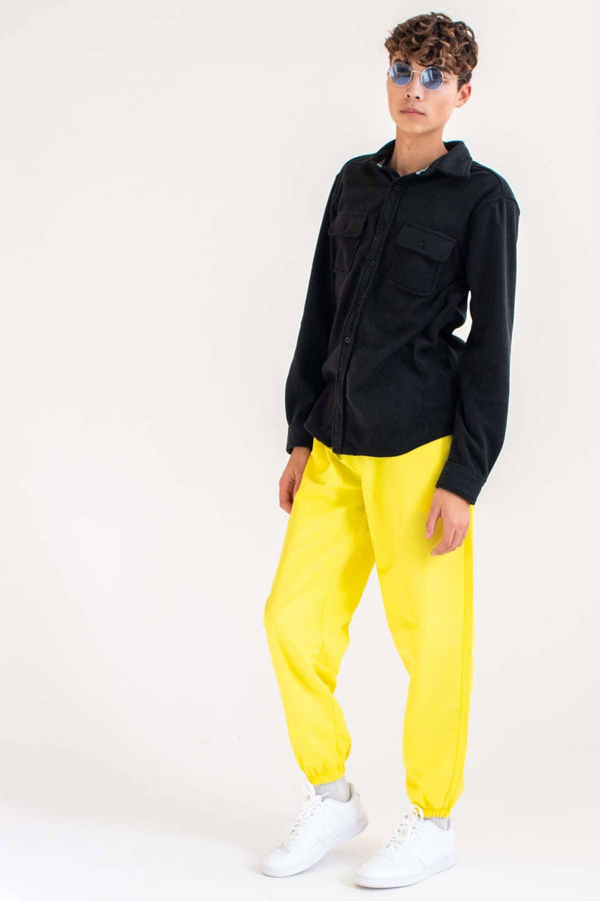 Yellow Nylon Joggers