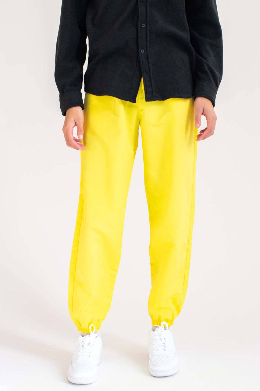 Yellow Nylon Joggers