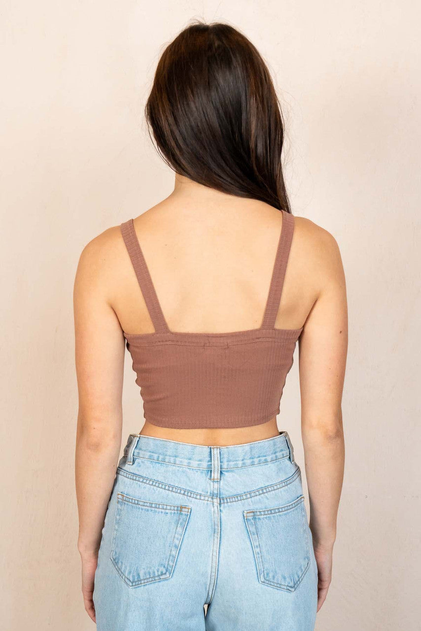 Brown 90’s Style Crop Tank