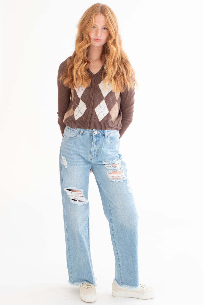 Brown Argyle Sweater