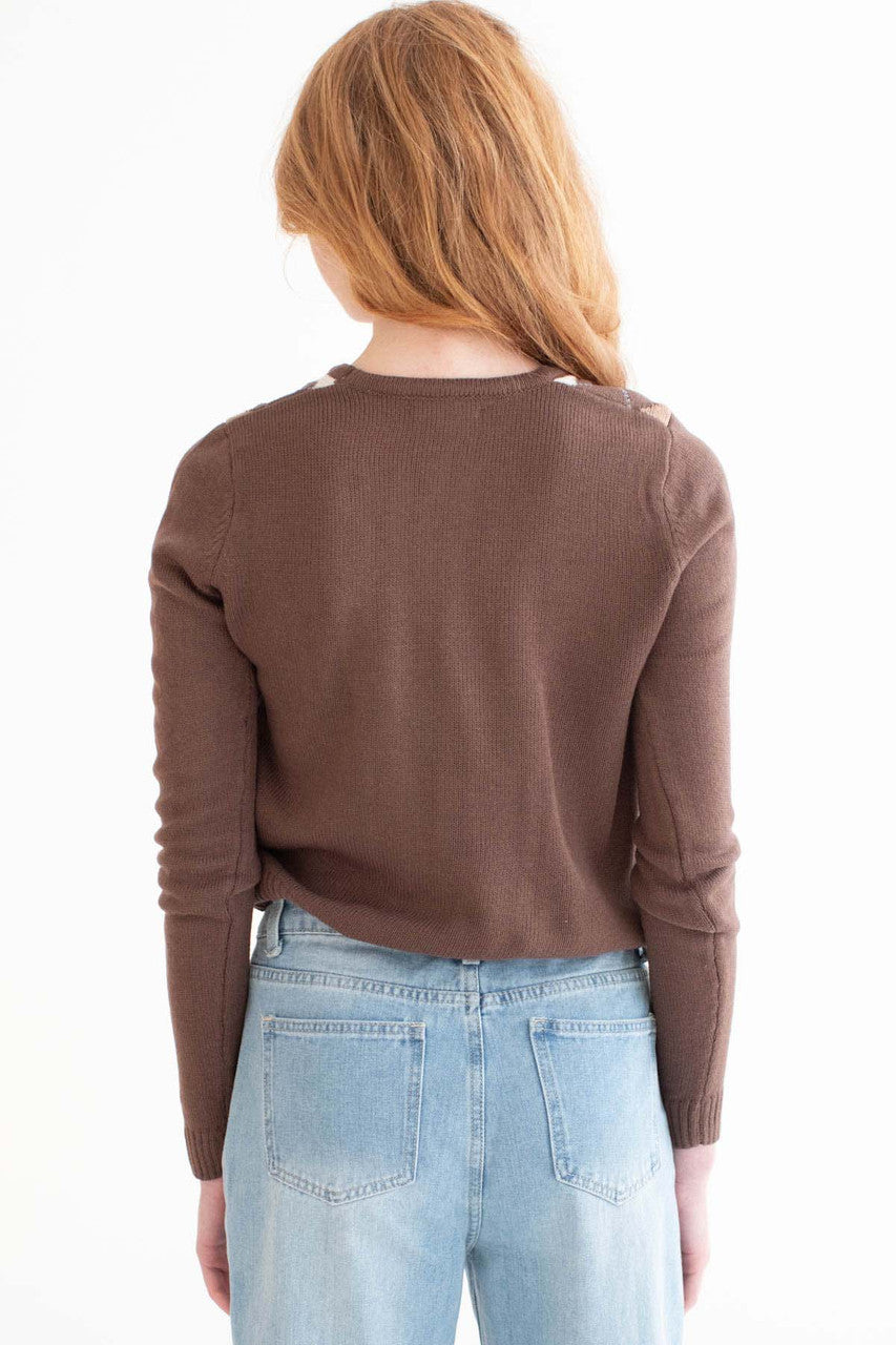 Brown Argyle Sweater