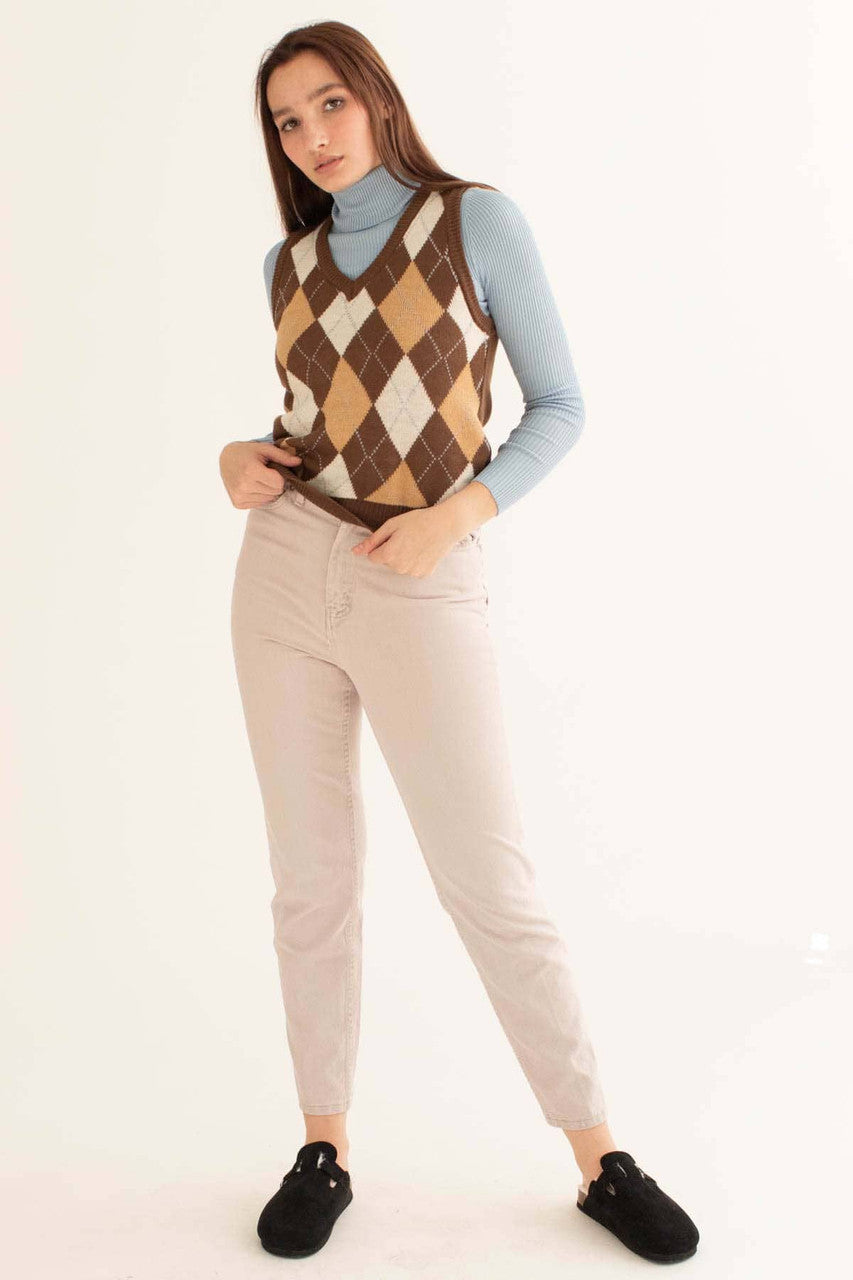 Brown Argyle Sweater Vest