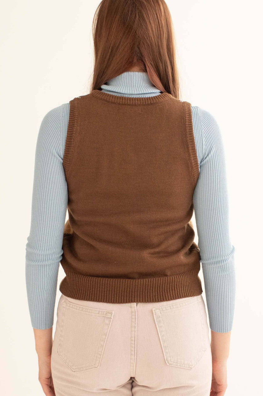 Brown Argyle Sweater Vest