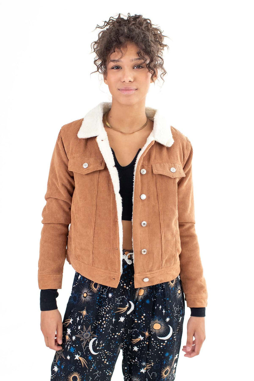 Brown Corduroy Trucker Jacket