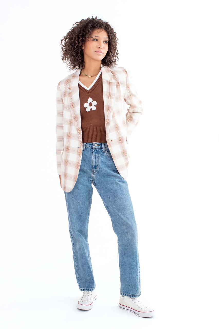 Brown Daisy Sweater Vest