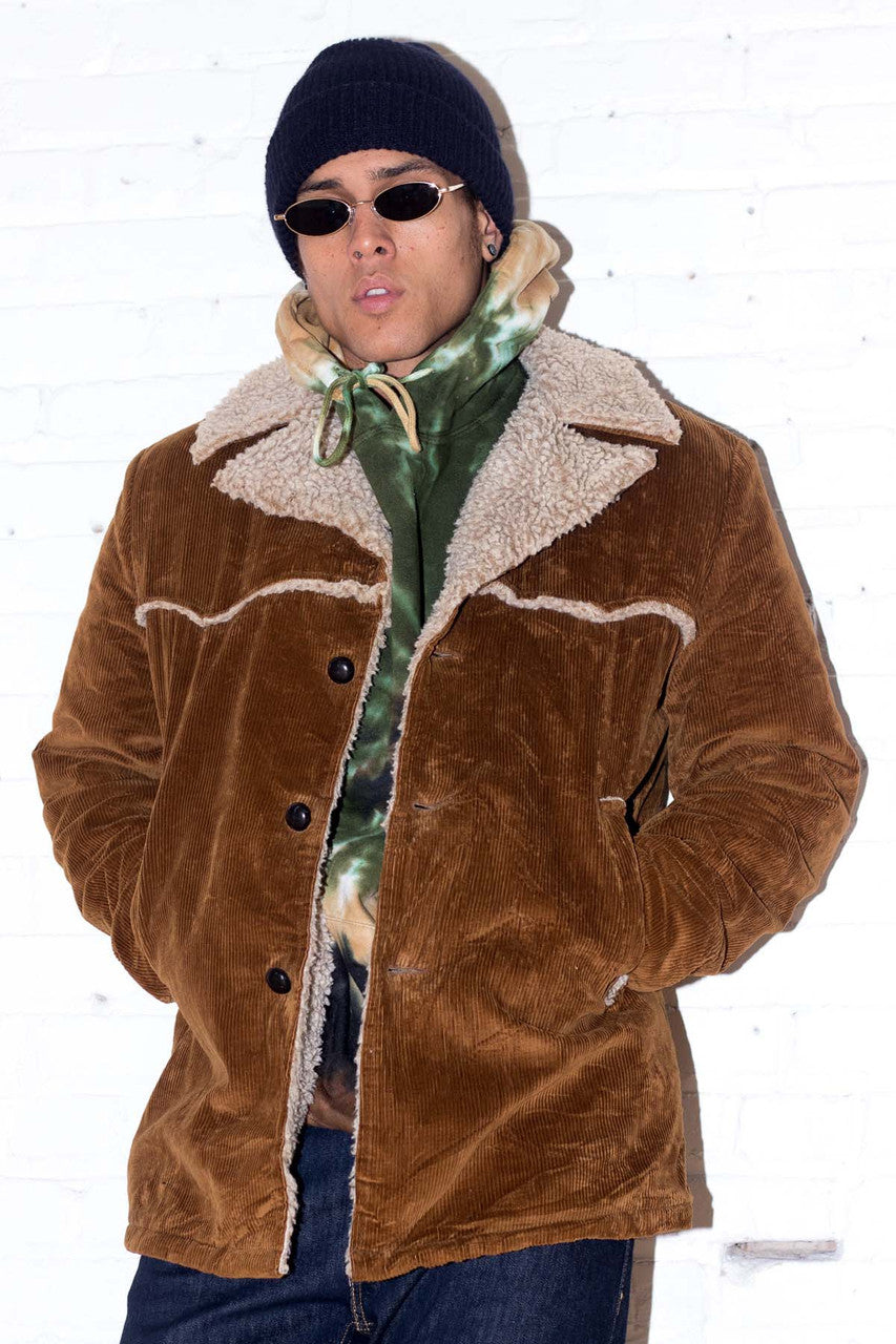 Brown Sherpa Lined Corduroy Coat 3