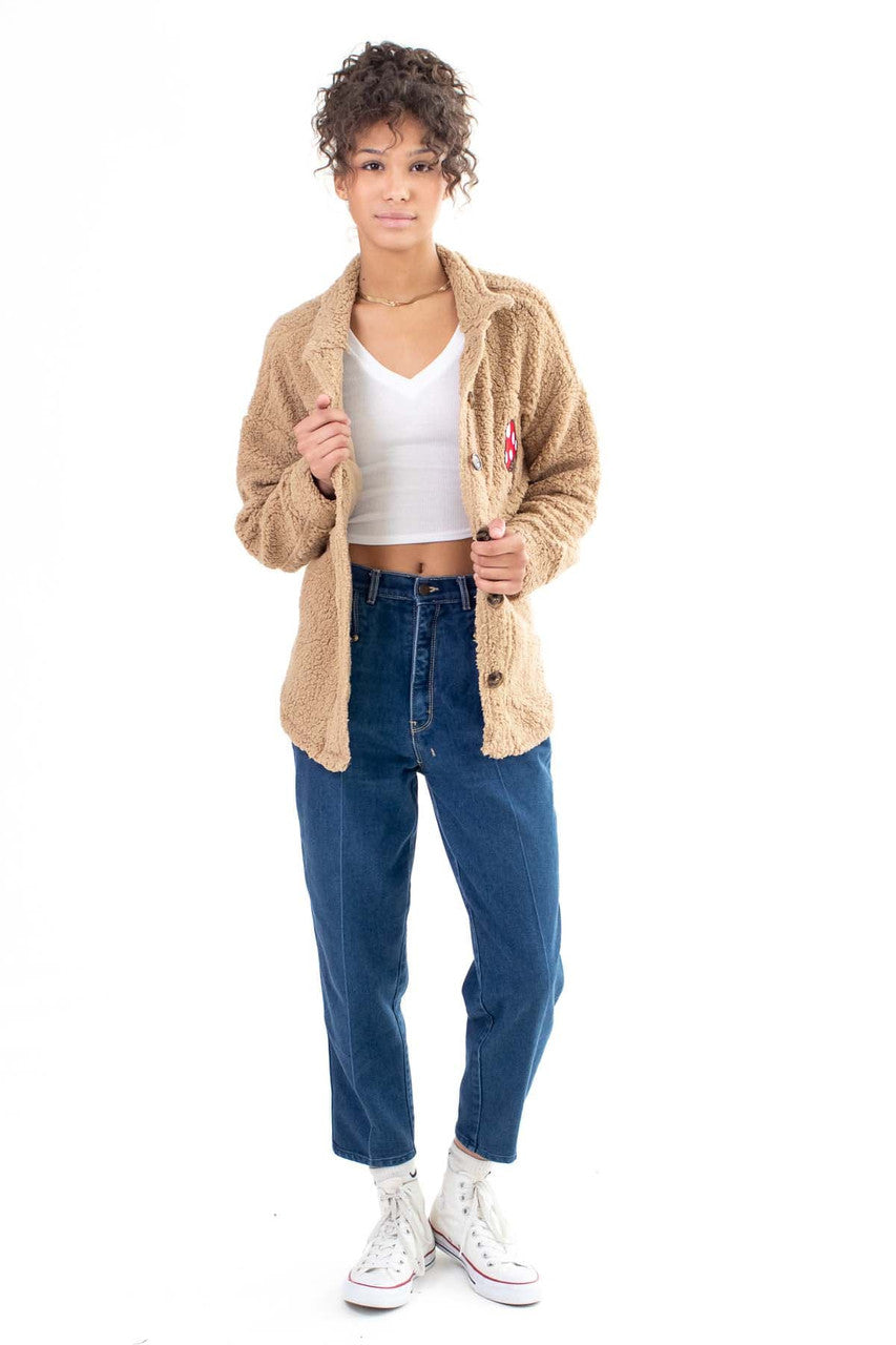 Brown Sherpa Mushroom Shacket