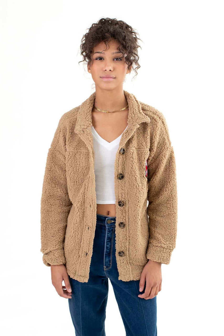 Brown Sherpa Mushroom Shacket