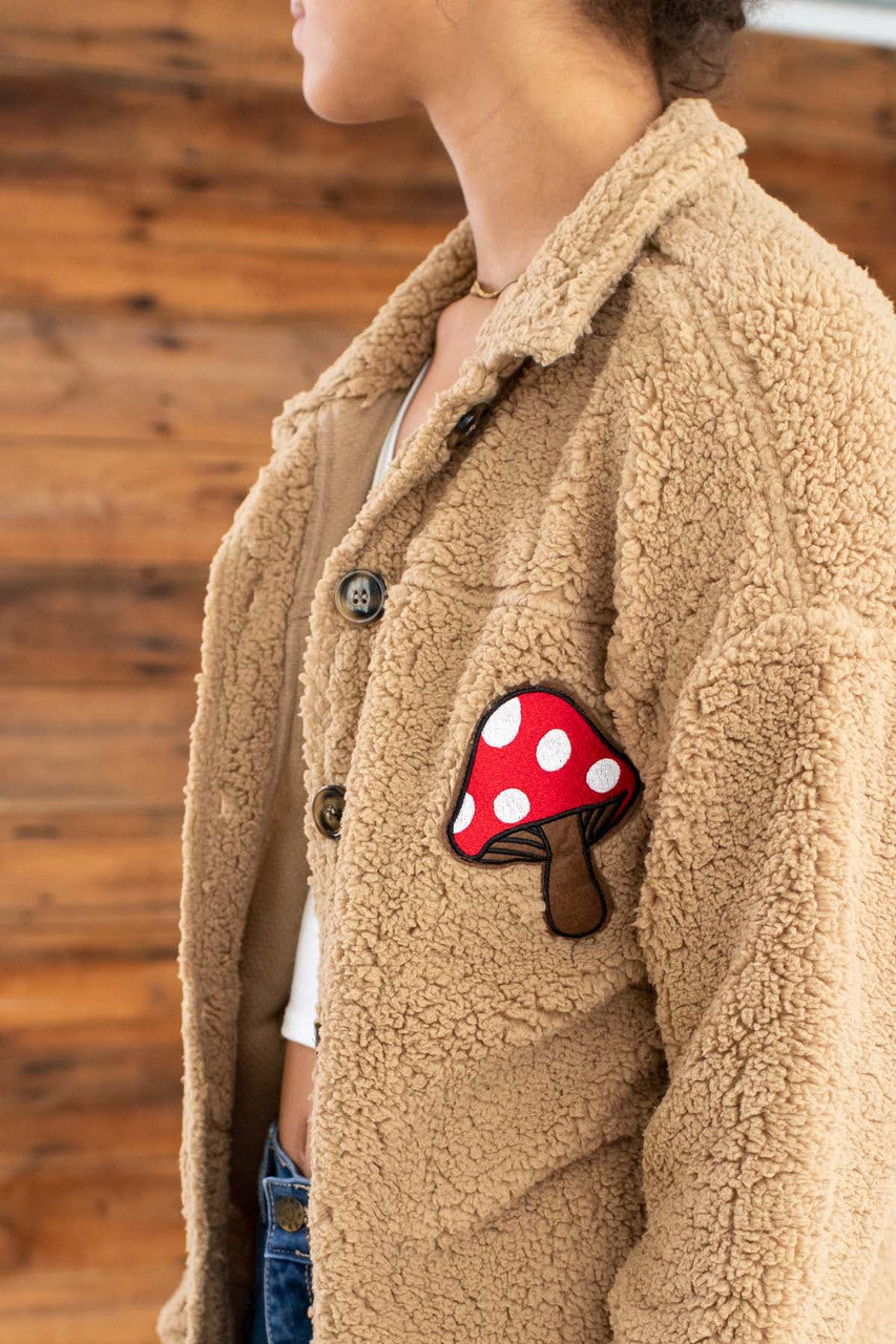 Brown Sherpa Mushroom Shacket