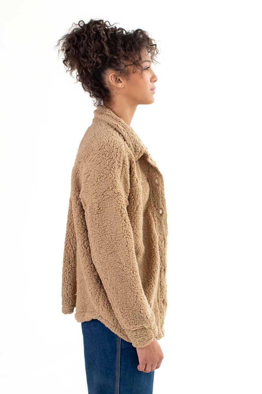 Brown Sherpa Mushroom Shacket