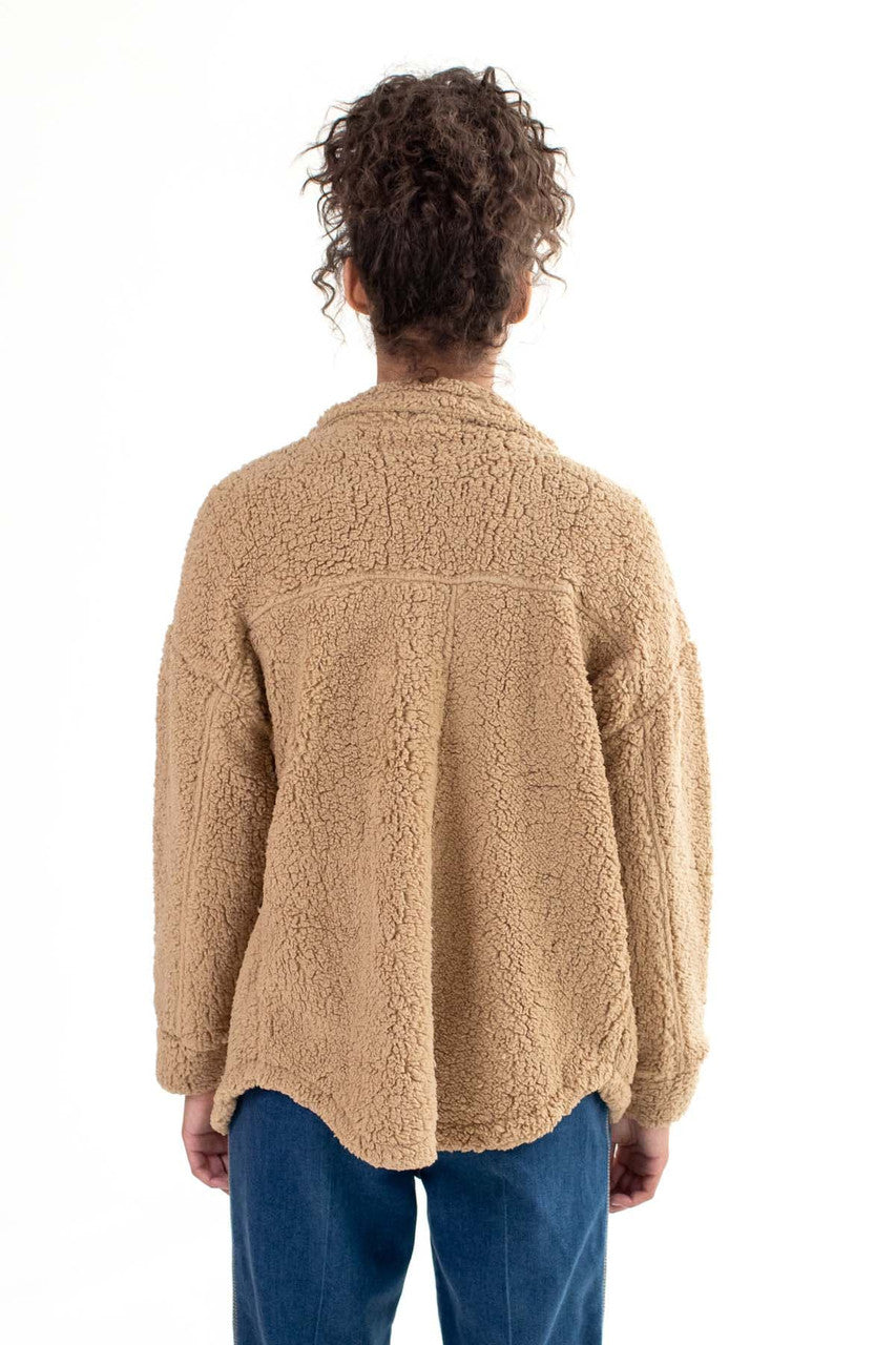Brown Sherpa Mushroom Shacket