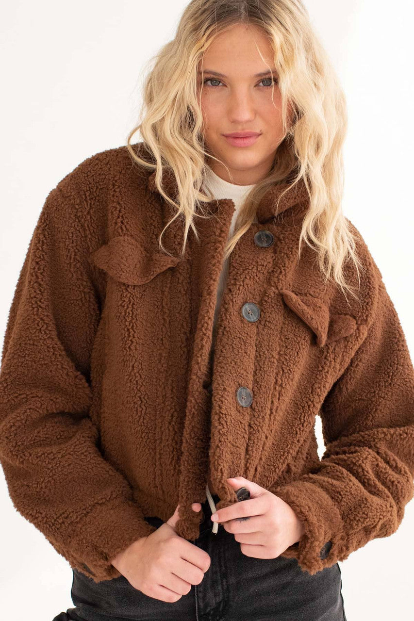 Brown Sherpa Shacket