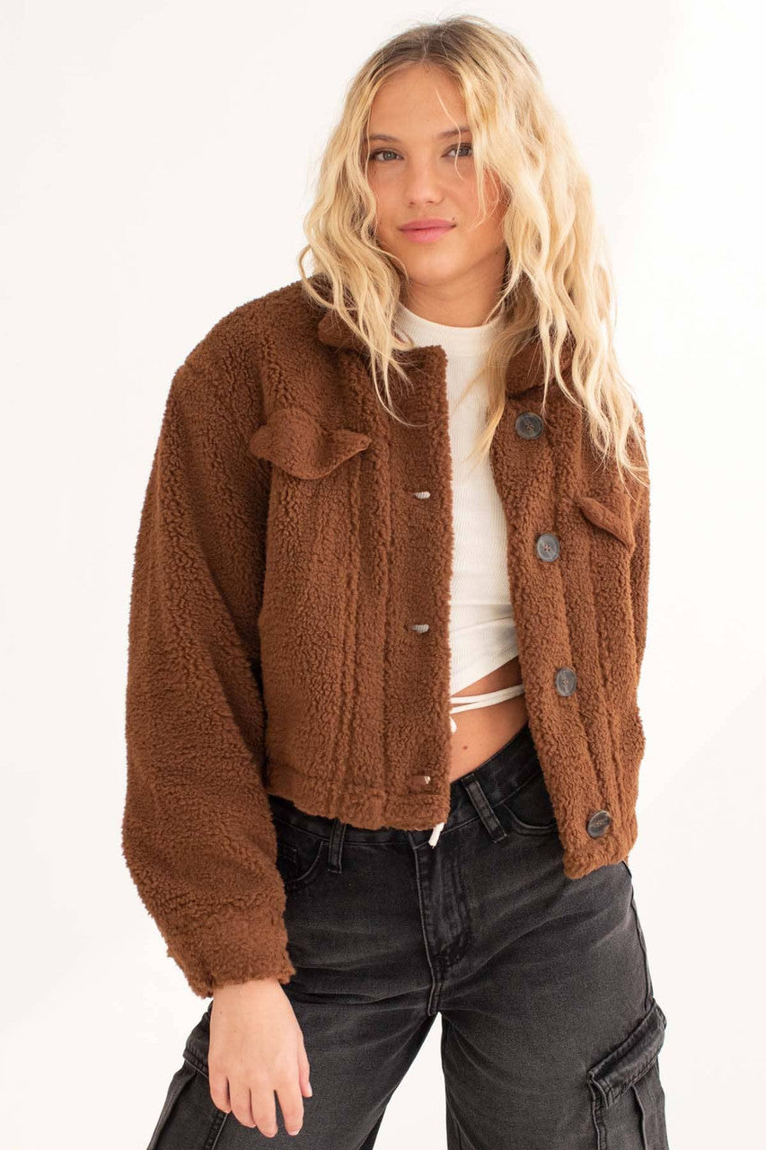 Brown Sherpa Shacket