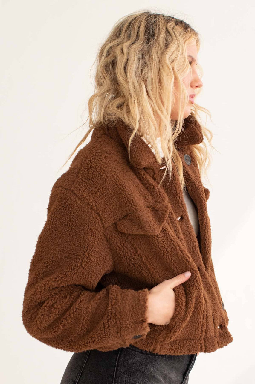 Brown Sherpa Shacket