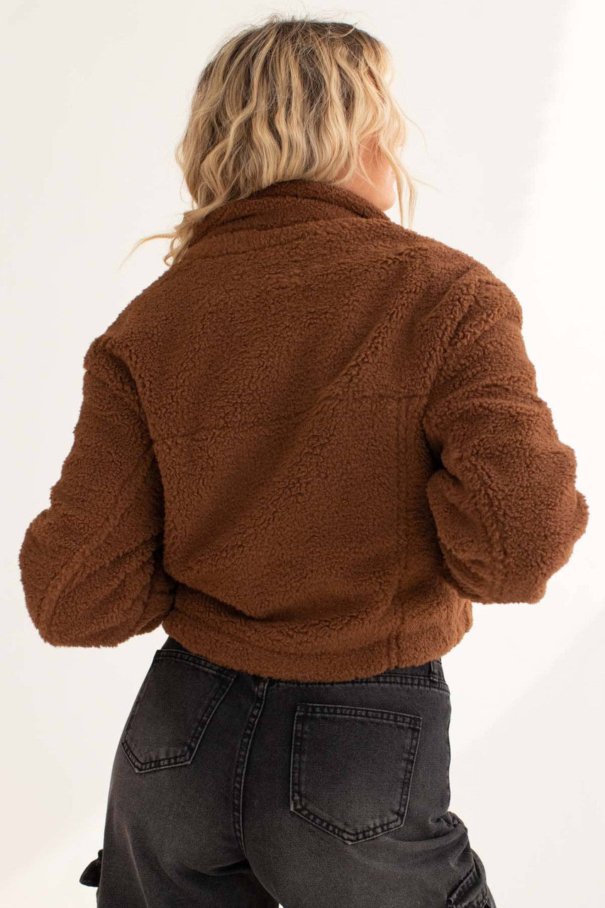Brown Sherpa Shacket