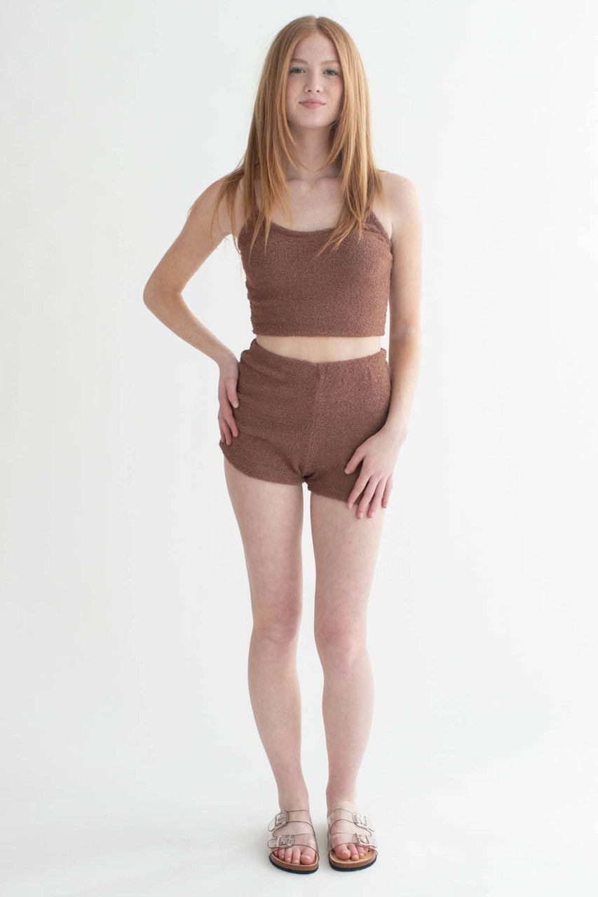 Brown Teddi Cami & Shorts Set