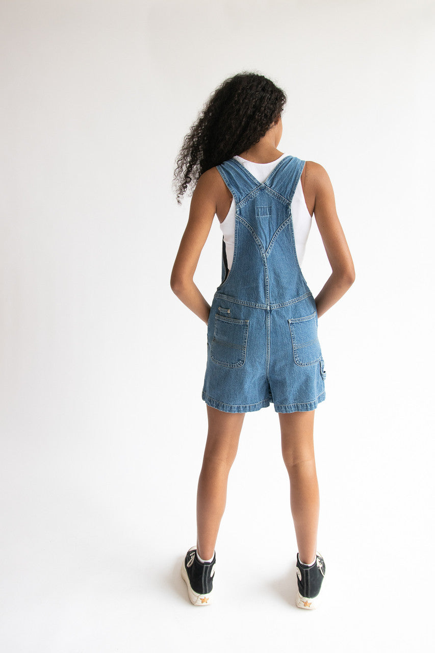 Vintage B.U.M. Equipment Denim Overall Shorts (1990s)