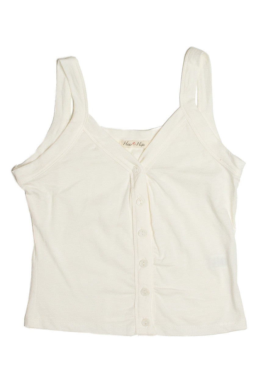 White Button Down Tank Top