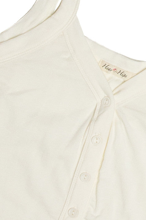White Button Down Tank Top