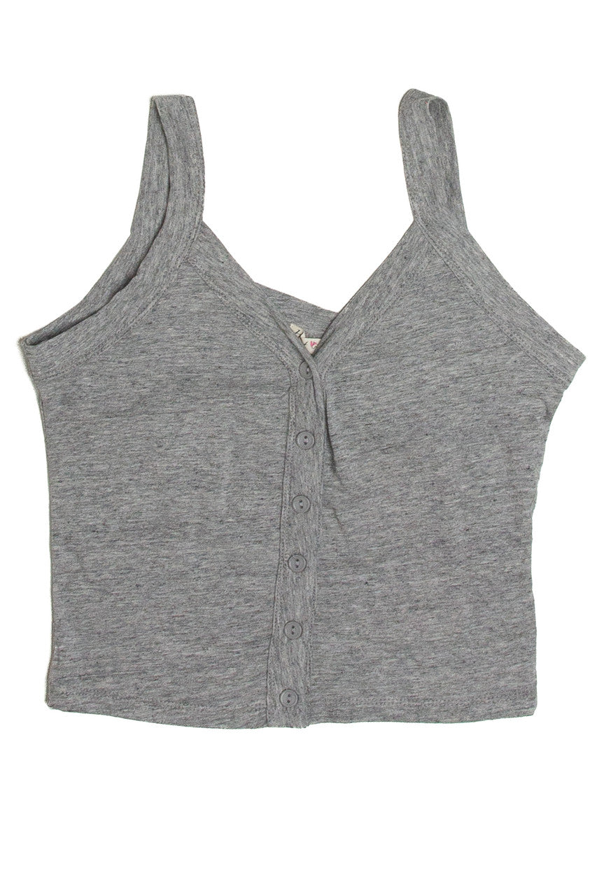 Gray Button Down Tank Top