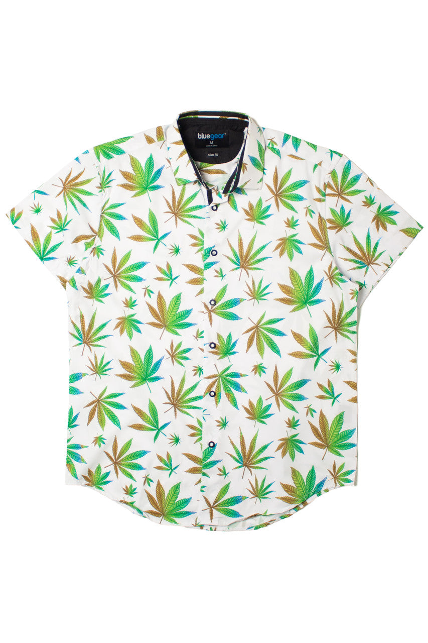 Weed Leaf Button Up Shirt