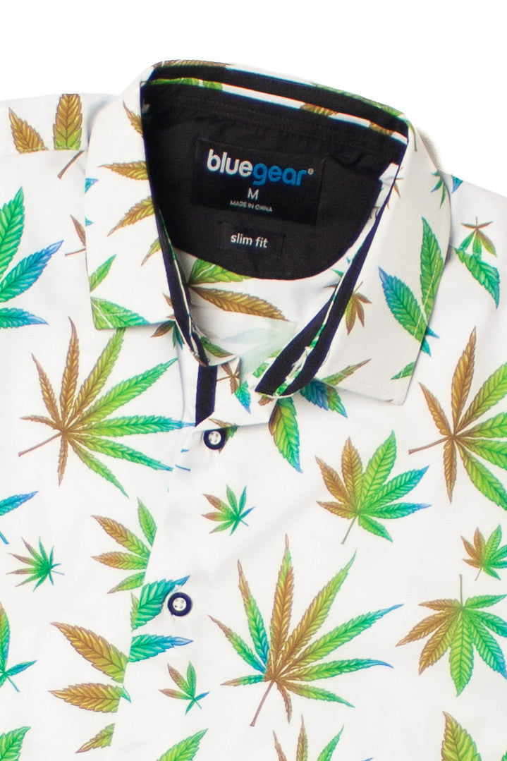 Weed Leaf Button Up Shirt