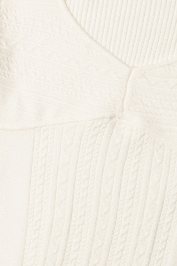 Ivory Cable Sweetheart Sweater