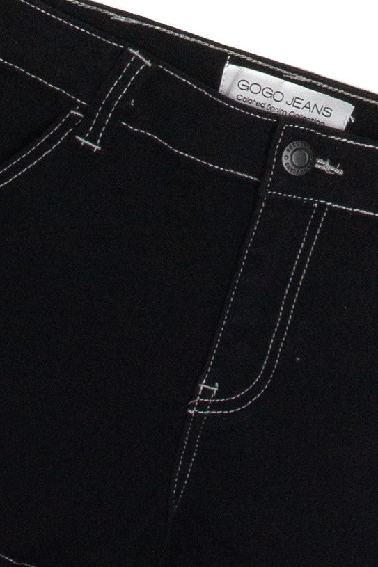 Black Denim Carpenter Shorts