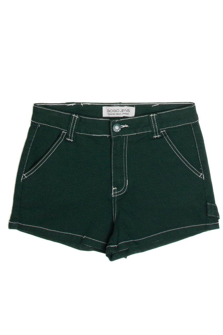 Forest Green Denim Carpenter Shorts
