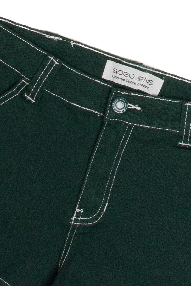Forest Green Denim Carpenter Shorts