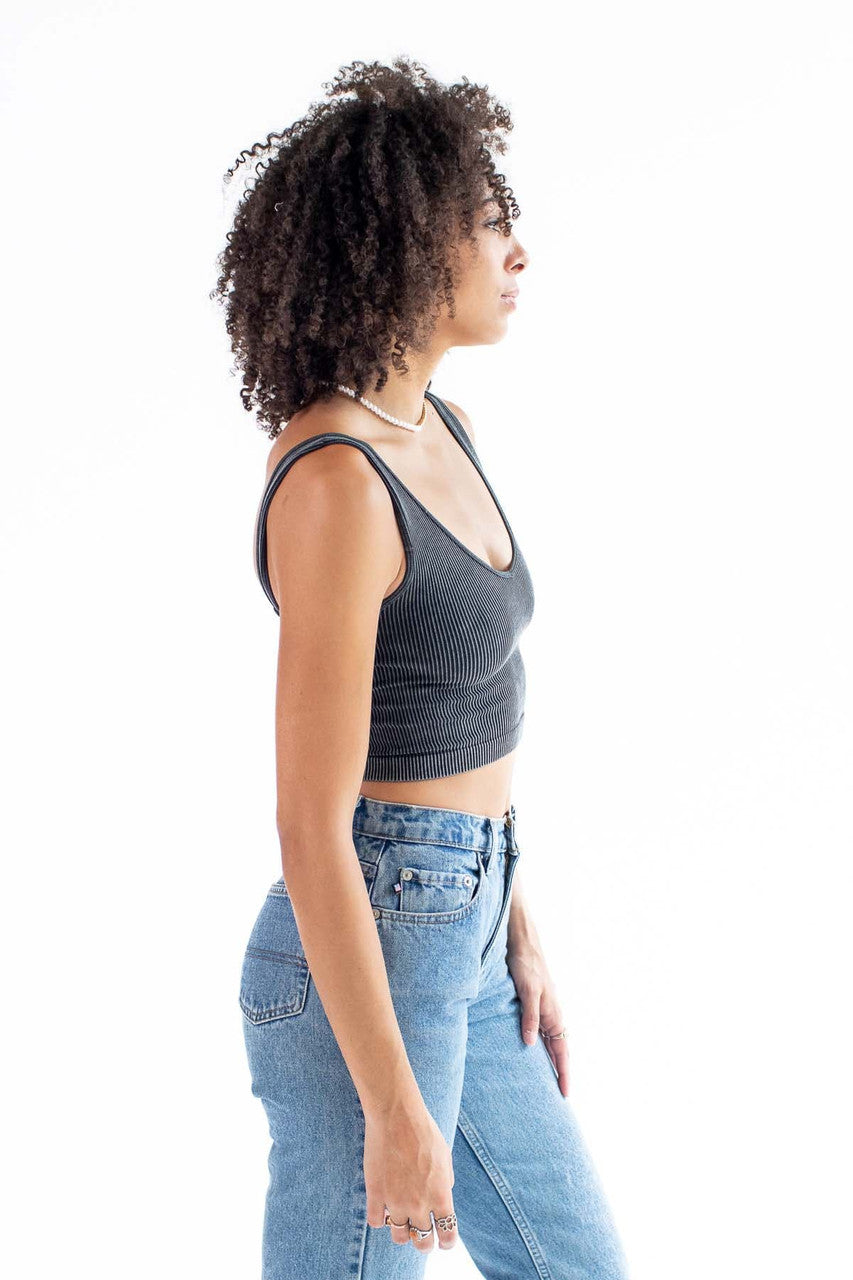 Charcoal Heavy Ribbed Seamless Tank Top
