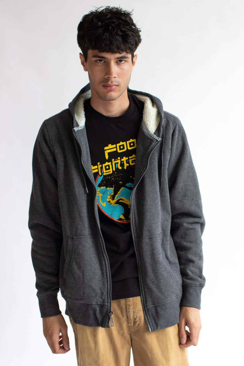 Charcoal Sherpa Lined Hoodie