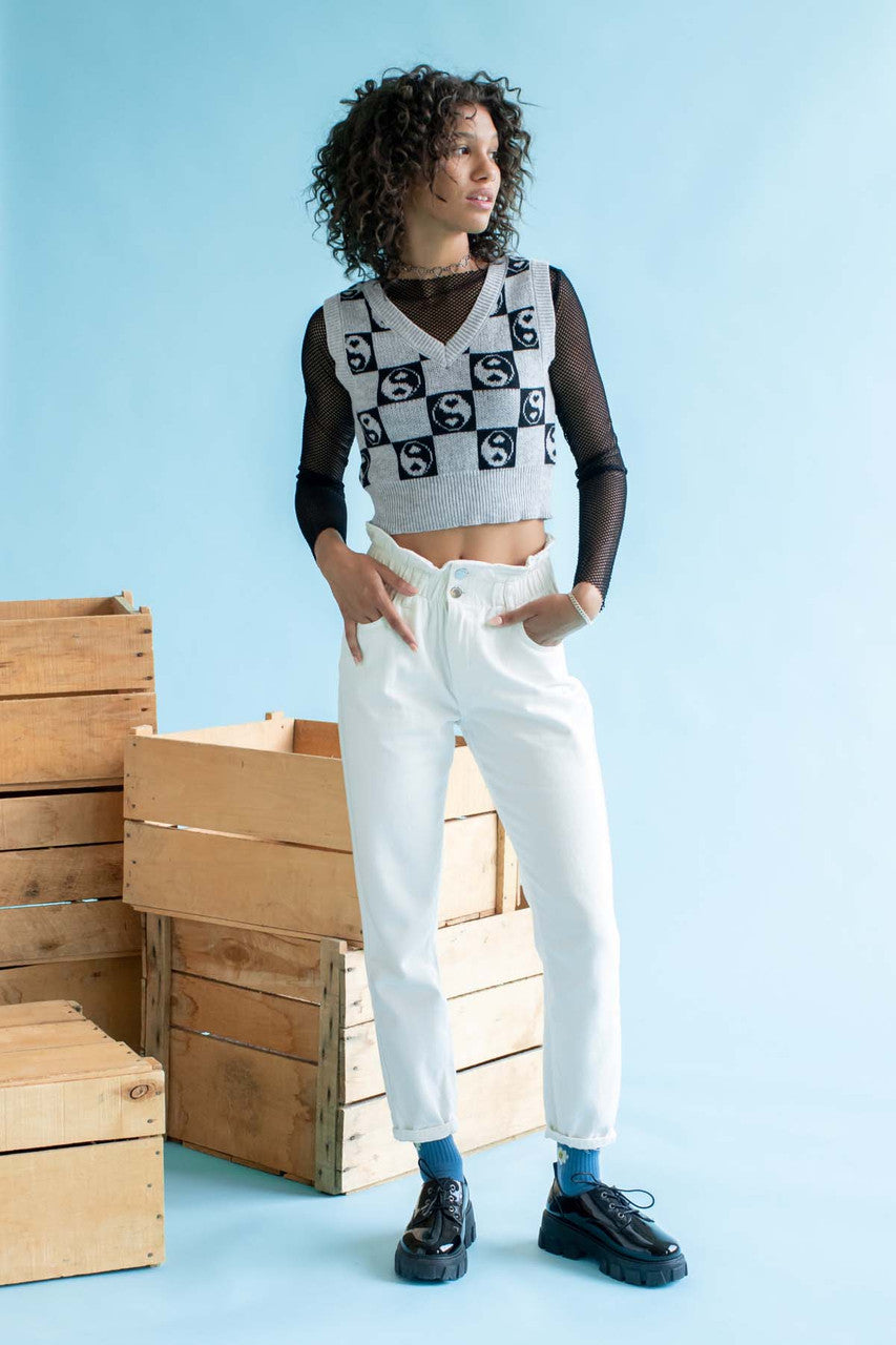 Checkered Yin Yang Sweater Vest