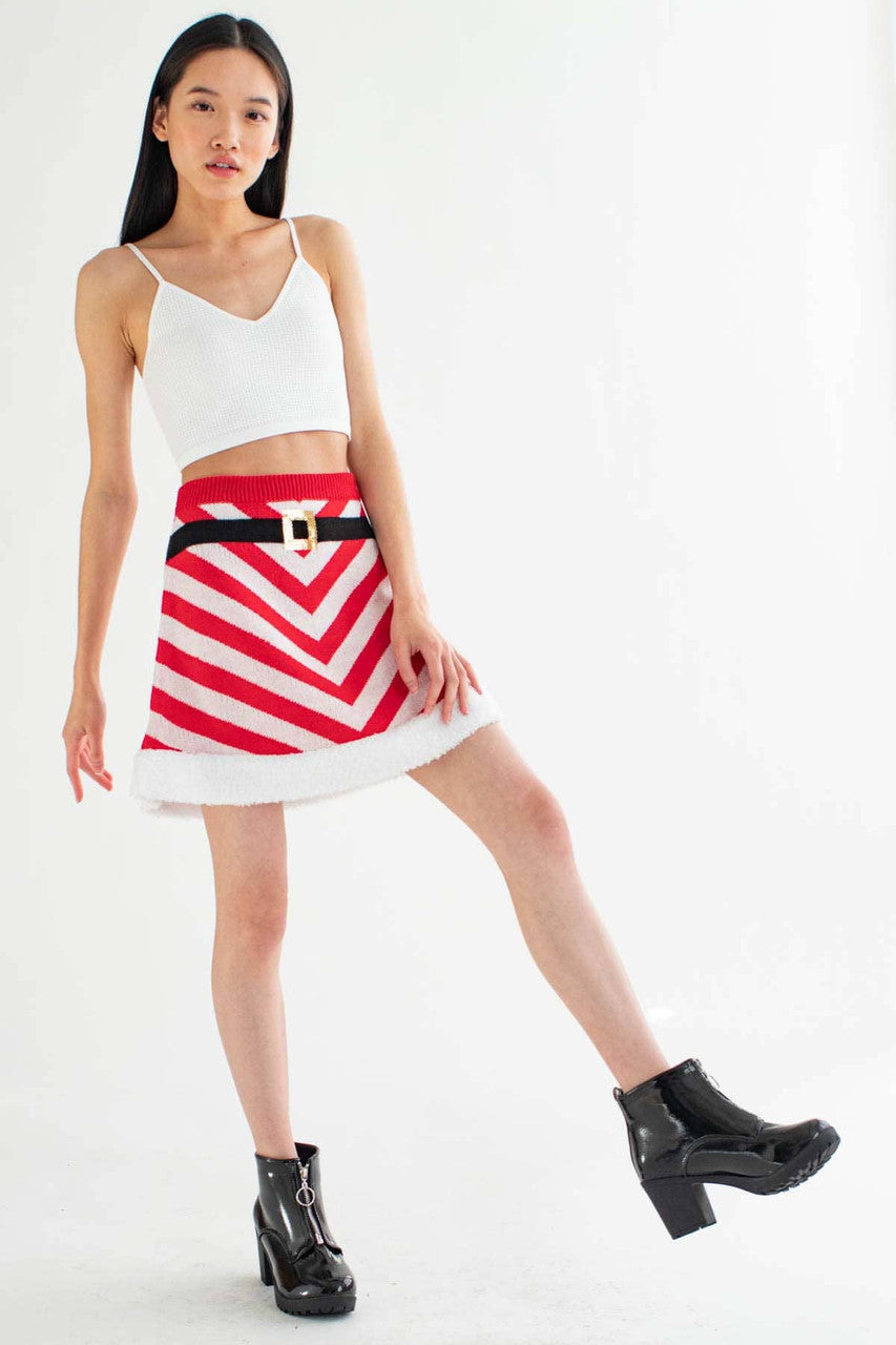 Chevron Santa Skater Skirt