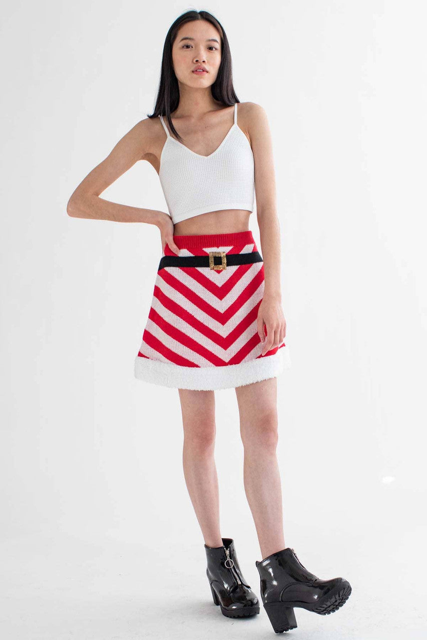 Chevron Santa Skater Skirt