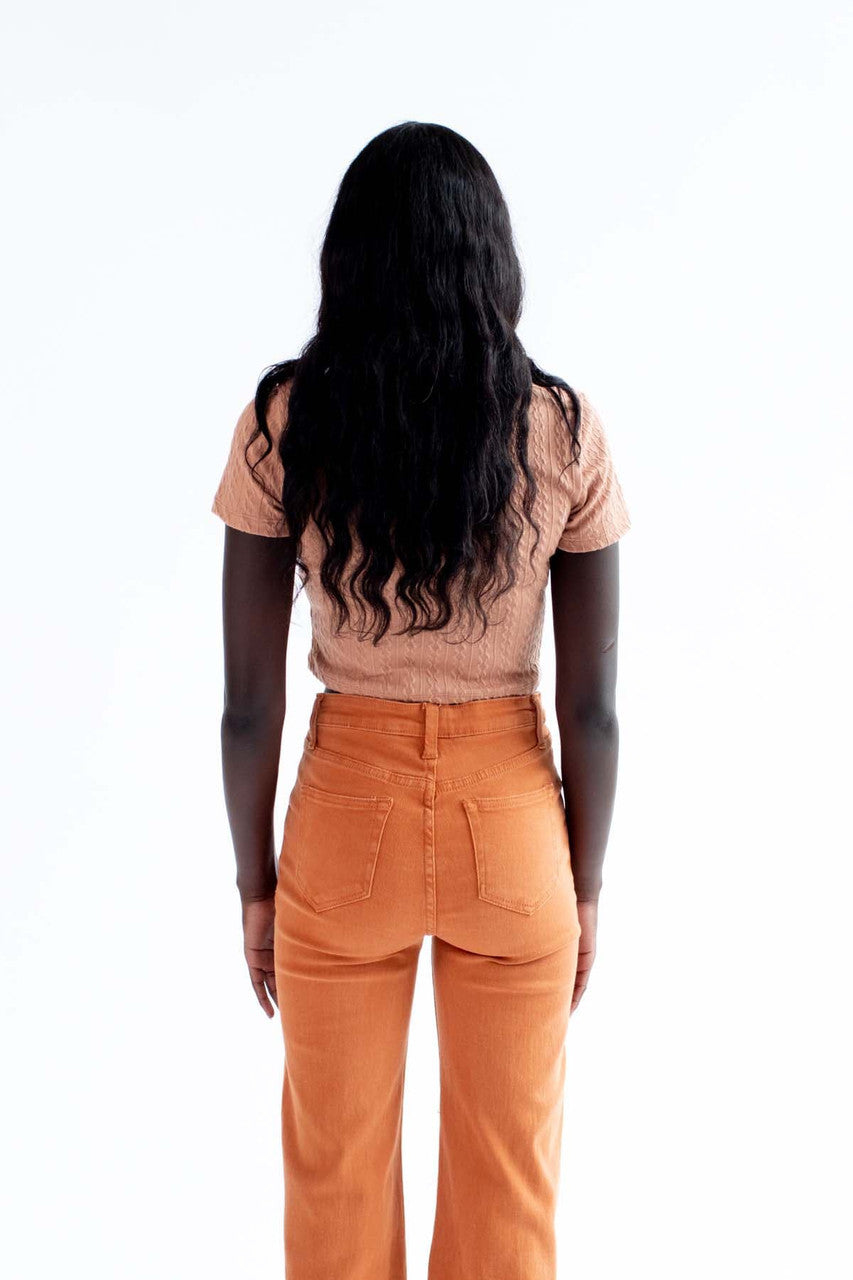 Chocolate Cable Knit Polo