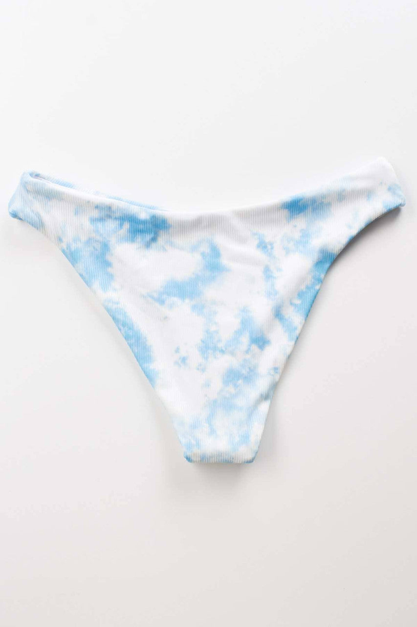 Cloud Print High Cut Bikini Bottom