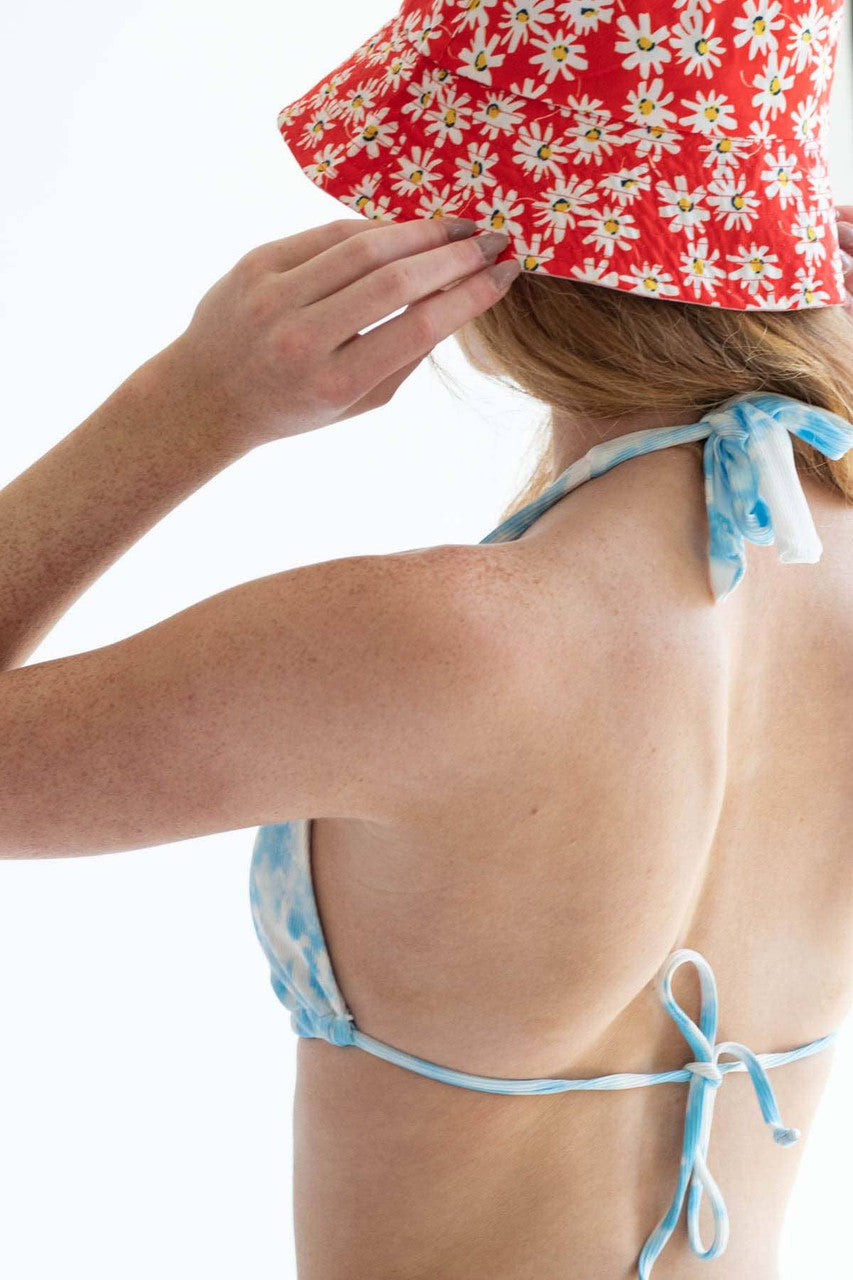 Cloud Print Tie Bikini Top